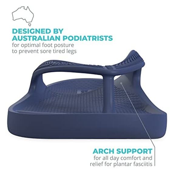 NWT LightFeet Unisex Orthotic Flip Flops with Arch Support,navy blue-Sz 10 W/9 M main image 4
